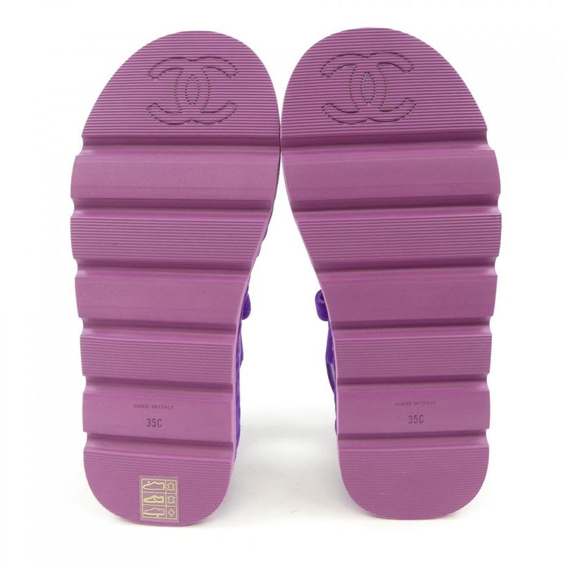 Chanel Size 35 Suede Purple Sandals — view 4