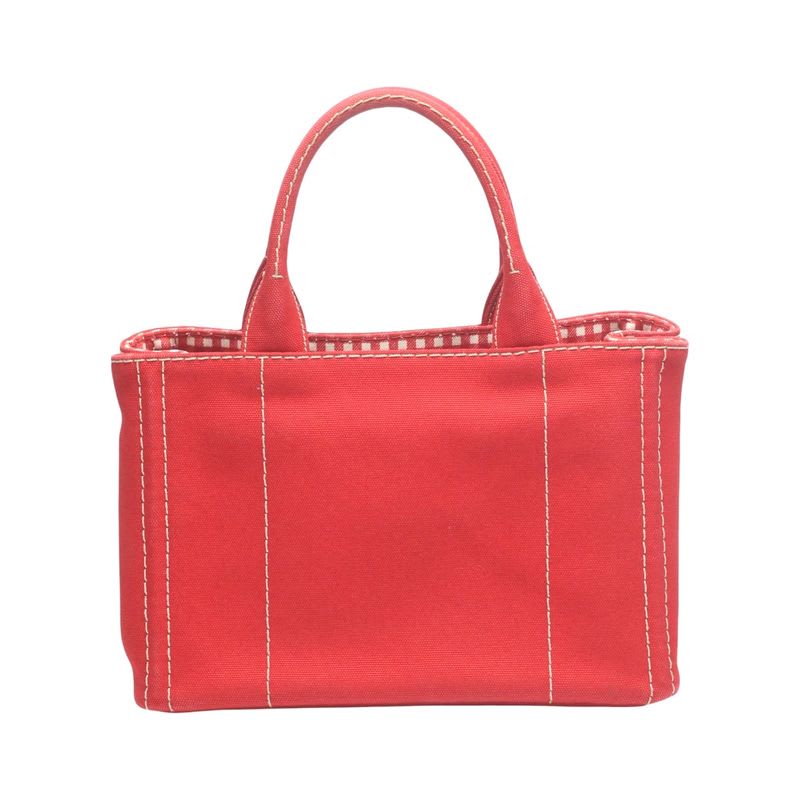 Prada 1 Bg439 Canvas Tote Bag Canapa Mini Red — view 3
