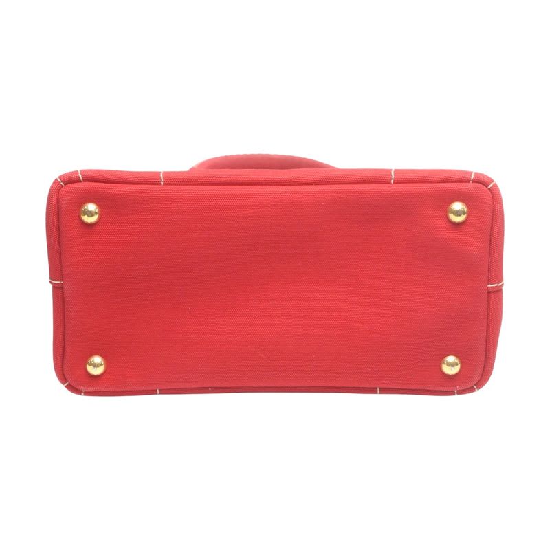 Prada 1 Bg439 Canvas Tote Bag Canapa Mini Red — view 6