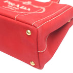 Prada 1 Bg439 Canvas Tote Bag Canapa Mini Red — view 7