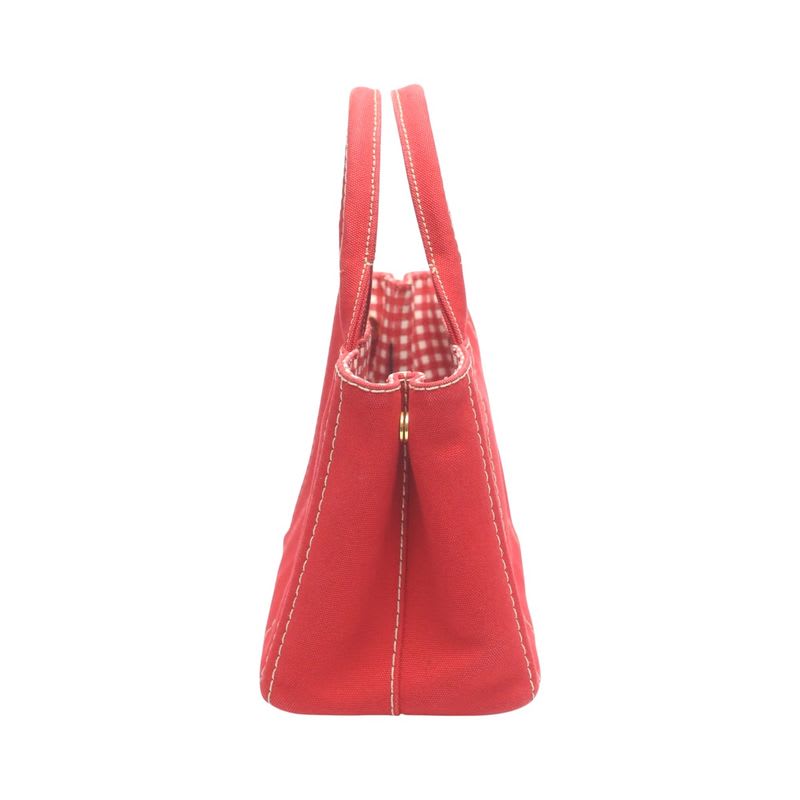 Prada 1 Bg439 Canvas Tote Bag Canapa Mini Red — view 5