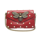 Gucci 2-Way Bag Shoulder Broadway Pearl Ruby Handbag Red — view 3