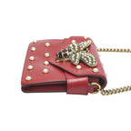 Gucci 2-Way Bag Shoulder Broadway Pearl Ruby Handbag Red — view 5