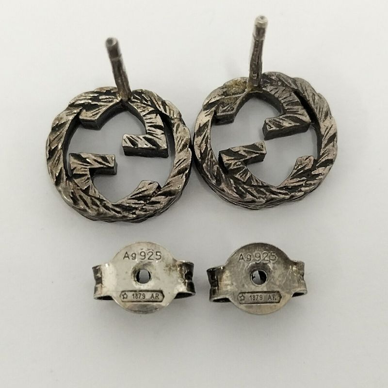 Gucci Earrings Interlocking SV 925 AG Silver — view 4