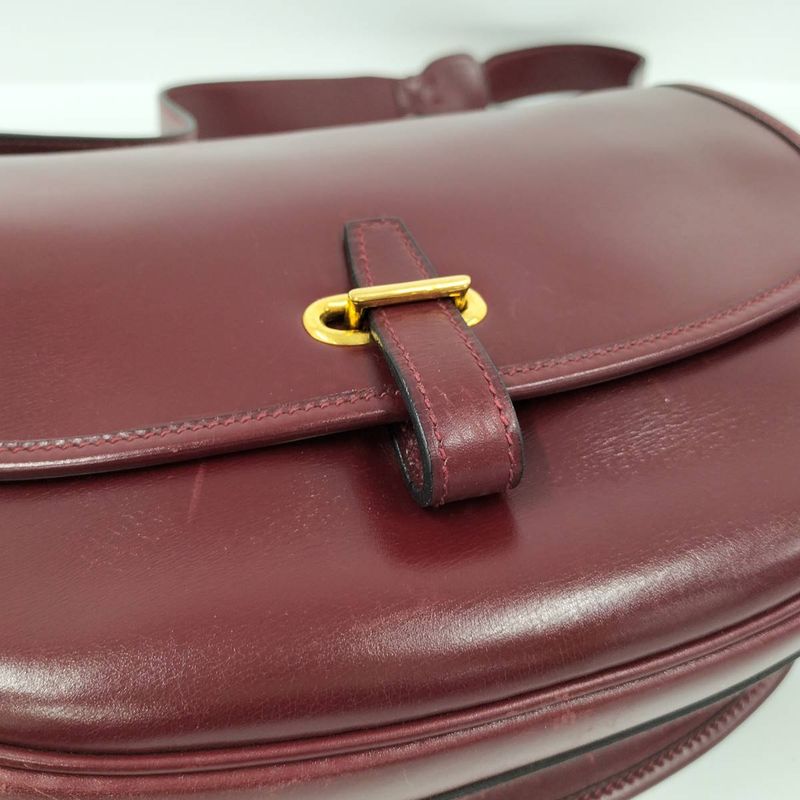 Hermes Bardo Golf Shoulder Bag Leather Bordeaux — view 6