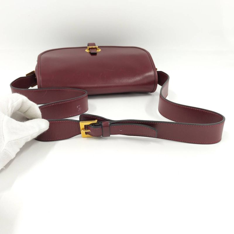 Hermes Bardo Golf Shoulder Bag Leather Bordeaux — view 4