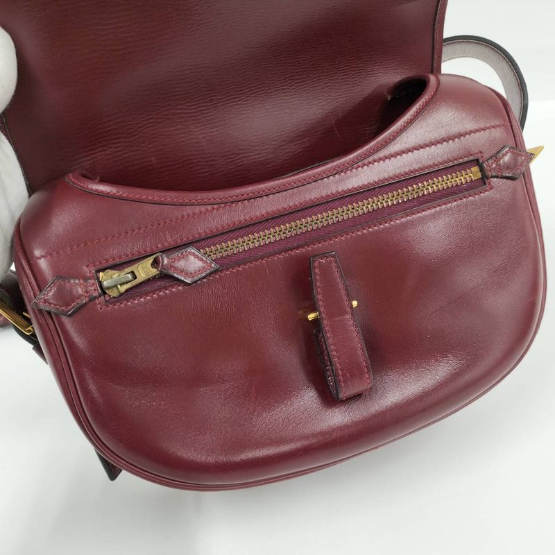 Hermes Bardo Golf Shoulder Bag Leather Bordeaux — view 8
