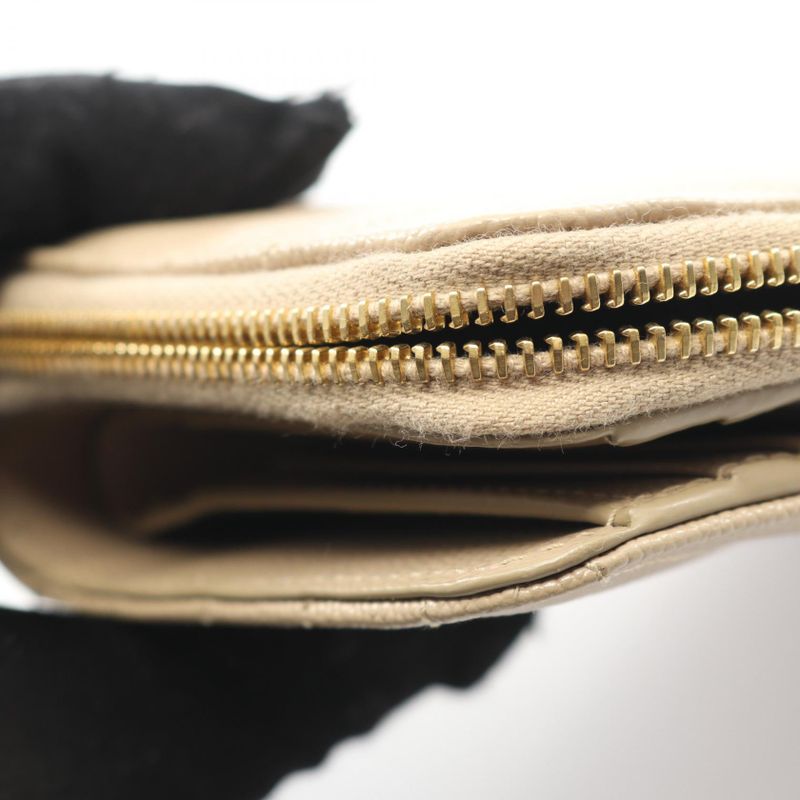 Saint Laurent Paris Bifold Wallet Monogram bow Beige Leather — view 7