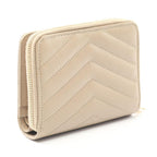 Saint Laurent Paris Bifold Wallet Monogram bow Beige Leather — view 2