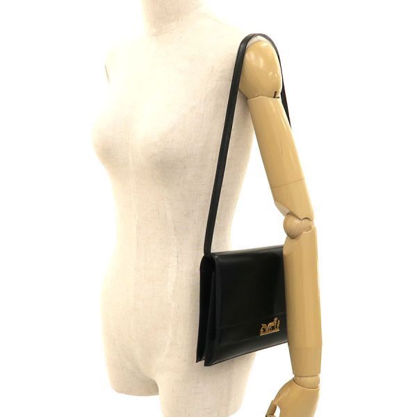 Hermes Eugenie Black Leather Crossbody Bag — view 9