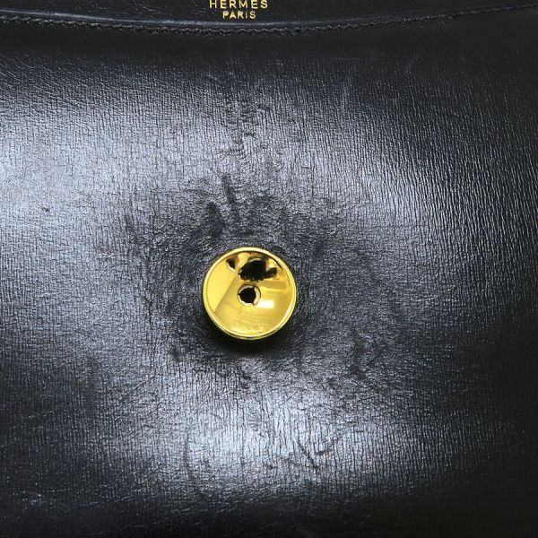 Hermes Eugenie Black Leather Crossbody Bag — view 7