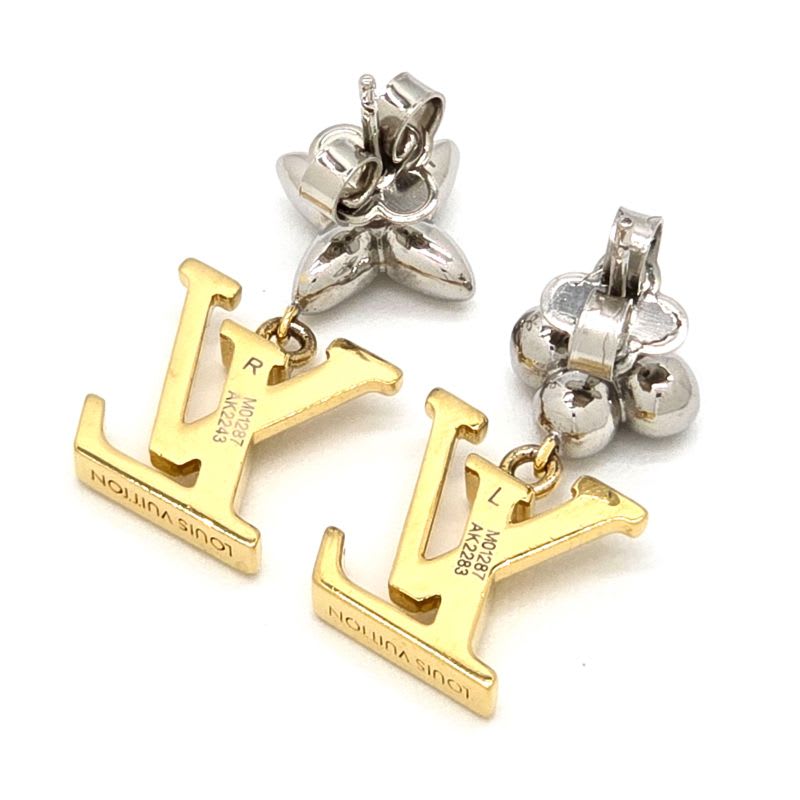 Louis Vuitton Earrings Pandant Iconic Flower Both Ears Gold Silver — view 4