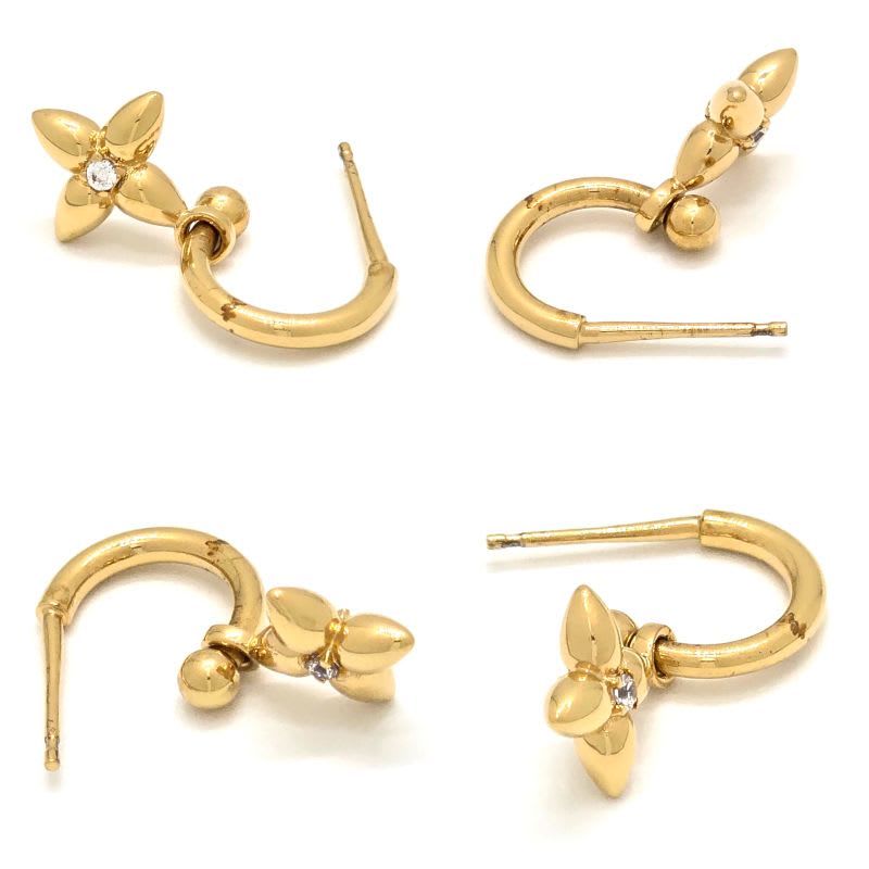 Louis Vuitton Earrings Iconic Heart Gold Color Metal — view 6
