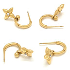 Louis Vuitton Earrings Iconic Heart Gold Color Metal — view 6