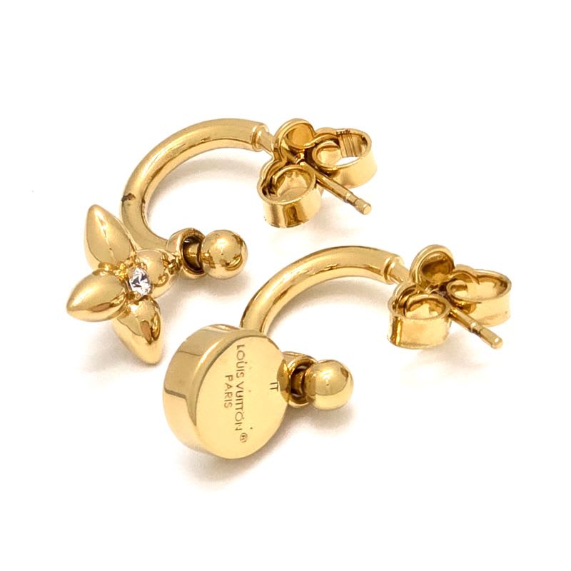 Louis Vuitton Earrings Iconic Heart Gold Color Metal — view 4