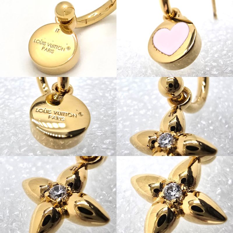 Louis Vuitton Earrings Iconic Heart Gold Color Metal — view 8