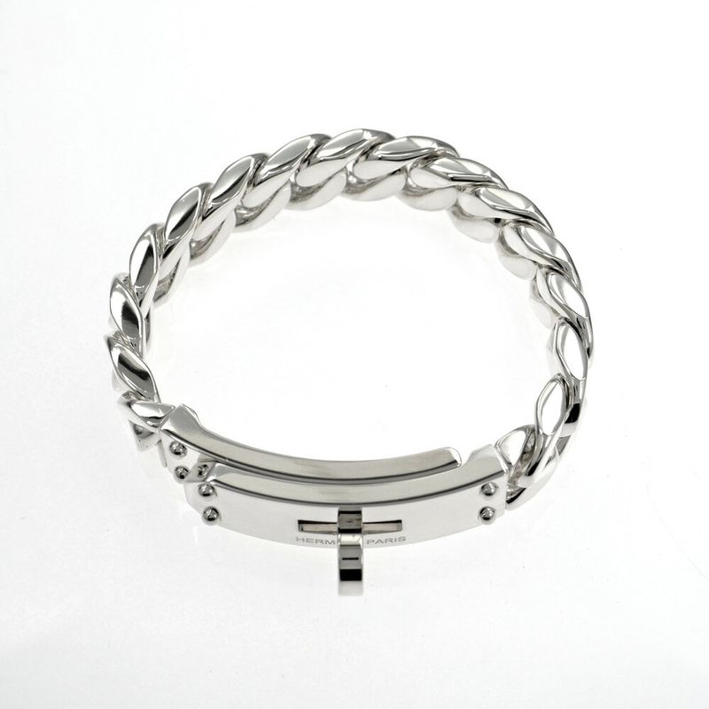 Hermes Bracelet Kelly Gourmet GM SH AG 925 Silver Bangle Accessories — view 5