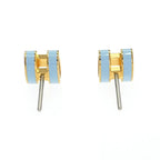 Hermes Earrings Pop Ash Mini Pair Light Blue Gold Hardware Jewelry — view 7