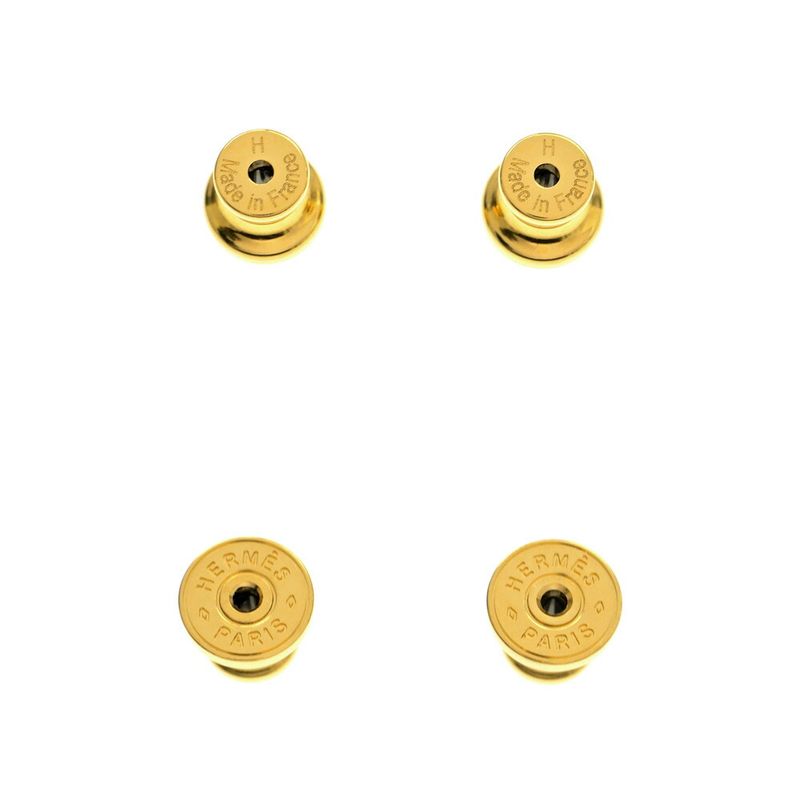 Hermes Earrings Pop Ash Mini Pair Light Blue Gold Hardware Jewelry — view 9