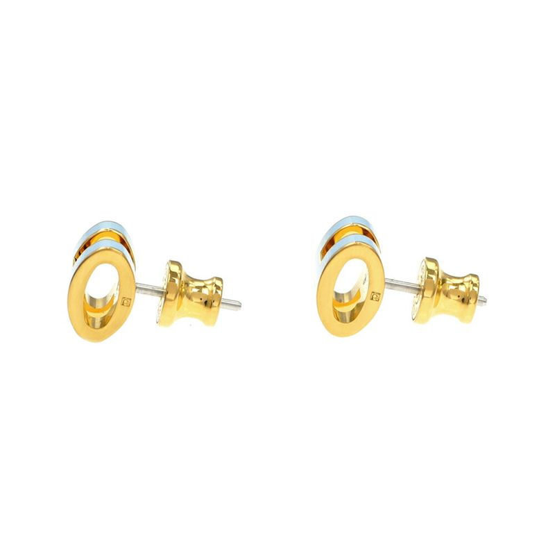 Hermes Earrings Pop Ash Mini Pair Light Blue Gold Hardware Jewelry — view 3
