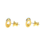Hermes Earrings Pop Ash Mini Pair Light Blue Gold Hardware Jewelry — view 3