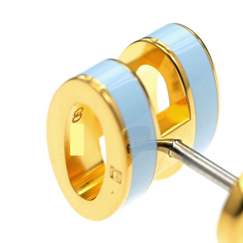 Hermes Earrings Pop Ash Mini Pair Light Blue Gold Hardware Jewelry — view 8