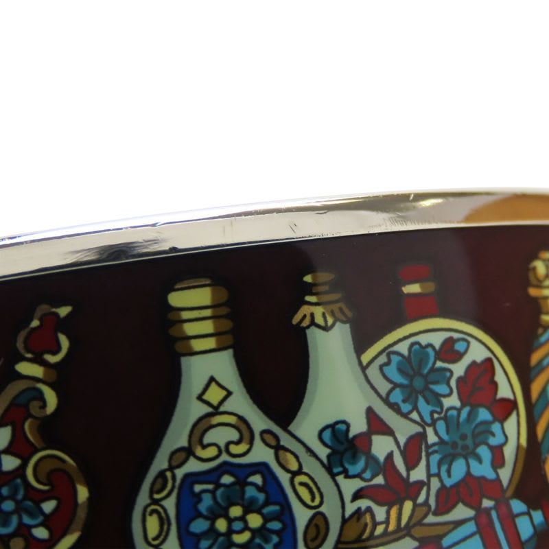 Hermes Bangle Enamel GM Perfume Bottle Metal Wine Red Multicolor Silver — view 6