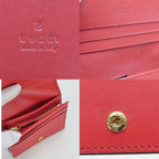 Gucci Bifold Wallet Bosco GG Supreme Canvas Beige Pink Red Compact Patch — view 7