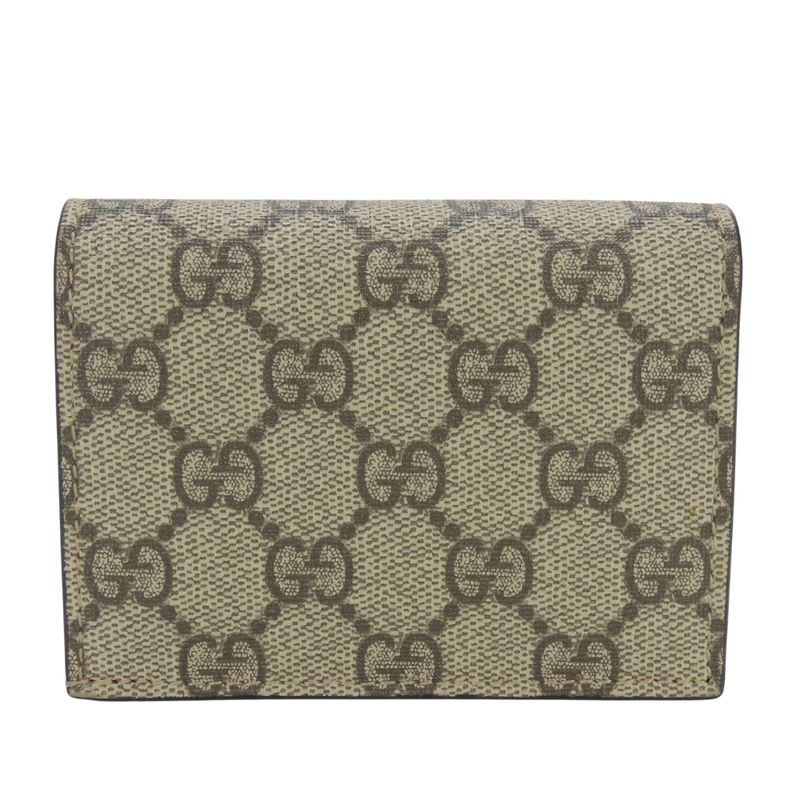 Gucci Bifold Wallet Bosco GG Supreme Canvas Beige Pink Red Compact Patch — view 2