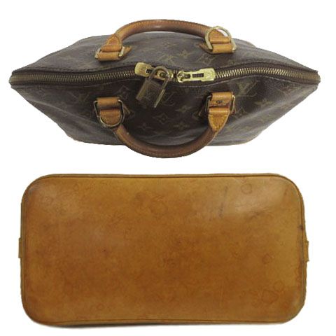 Louis Vuitton Monogram Alma Handbag Leather Brown — view 8