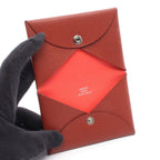 Hermes Coin Case Calvi Verso Rouge Venetian Rose Texas Leather Calf — view 3