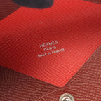 Hermes Coin Case Calvi Verso Rouge Venetian Rose Texas Leather Calf — view 5