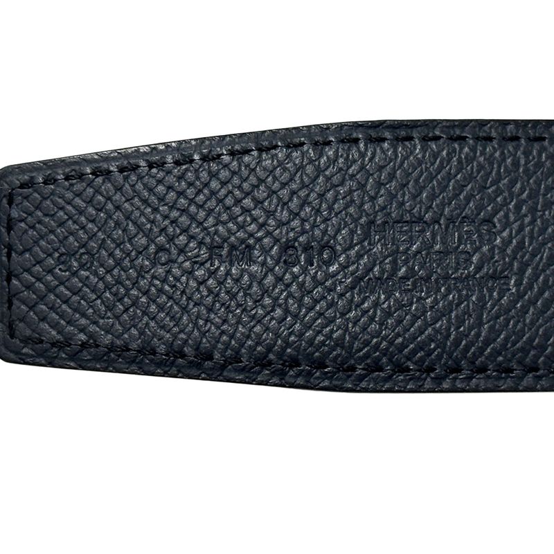 Hermes Belt Street H Leather Navy Gray Reversible — view 4