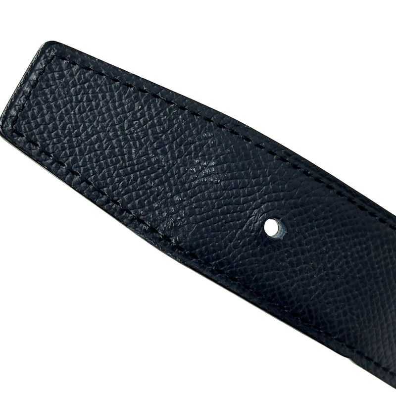 Hermes Belt Street H Leather Navy Gray Reversible — view 8