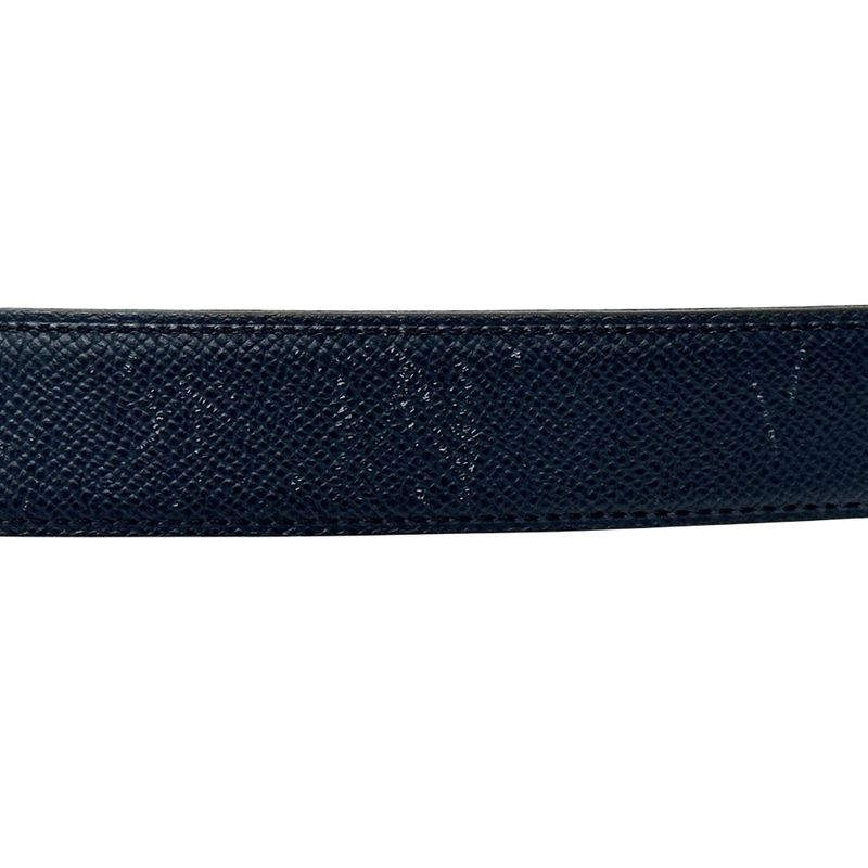 Hermes Belt Street H Leather Navy Gray Reversible — view 9