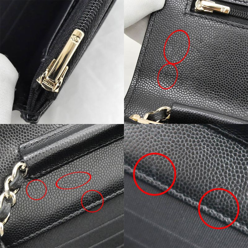 Chanel Wallet Chain Ap4653 Random Grained Shiny Calfskin BK — view 9
