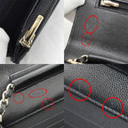 Chanel Wallet Chain Ap4653 Random Grained Shiny Calfskin BK — view 9