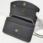 Chanel Wallet Chain Ap4653 Random Grained Shiny Calfskin BK — view 6