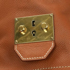 Hermes Sampron Bag Tote Courchevel Gold Brown Hardware Handbag Boston