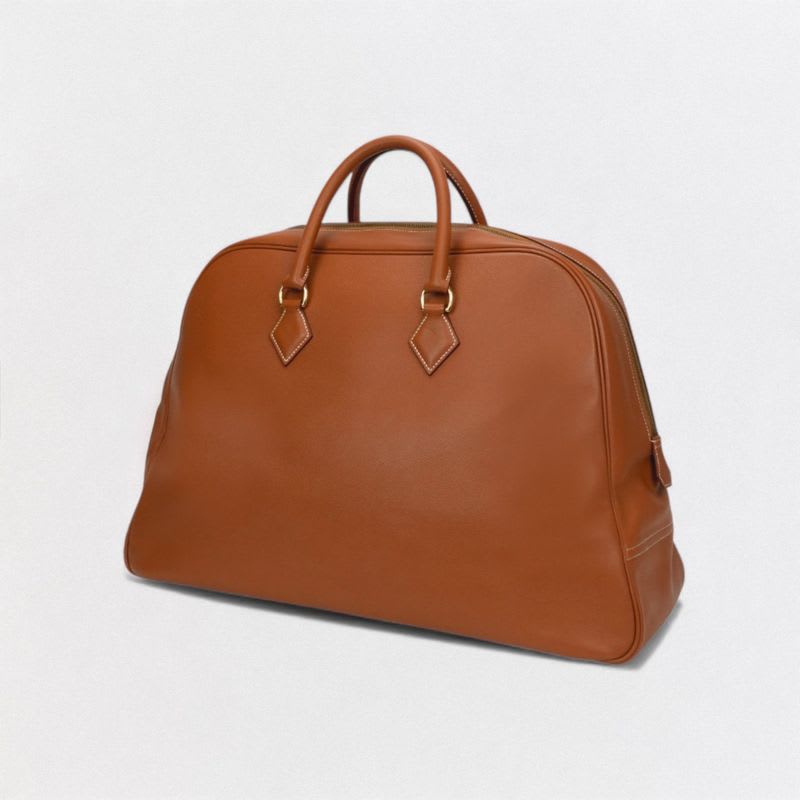 Hermes Sampron Bag Tote Courchevel Gold Brown Hardware Handbag Boston