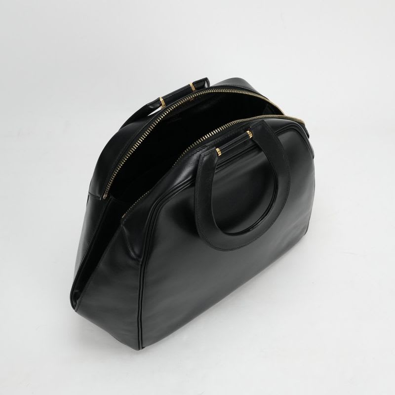 Hermes Bag Tote Box Calf Noir Black Gold Hardware Handbag Vintage Antique — view 7