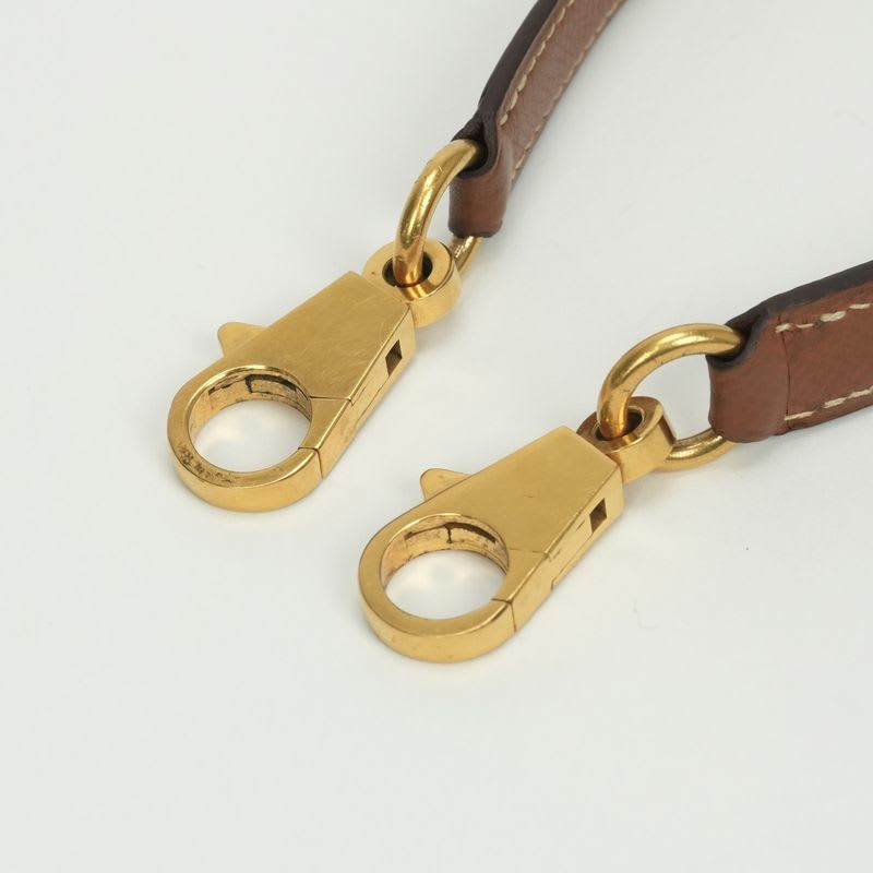 Hermes Shoulder Strap Courchevel Gold Brown Hardware — view 4