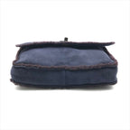 Chanel CC Logo Turnlock Mouton Hand Clutch Navy — view 4