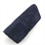 Chanel CC Logo Turnlock Mouton Hand Clutch Navy — view 3