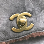 Chanel CC Logo Turnlock Mouton Hand Clutch Navy — view 9
