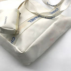 Chanel Sports Line Nylon Pouch Logo Tote White — view 6