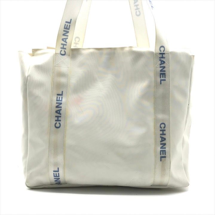 Chanel Sports Line Nylon Pouch Logo Tote White — view 3