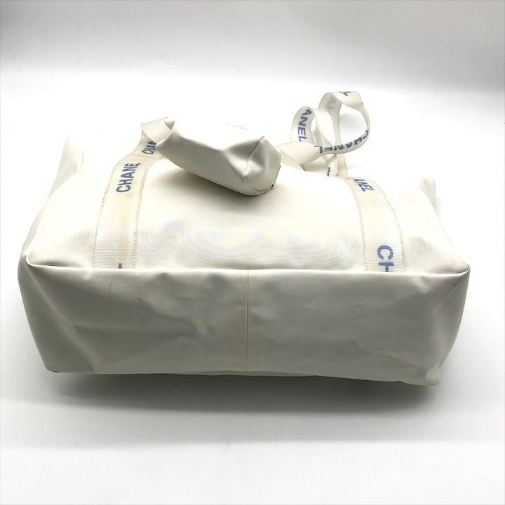Chanel Sports Line Nylon Pouch Logo Tote White — view 4