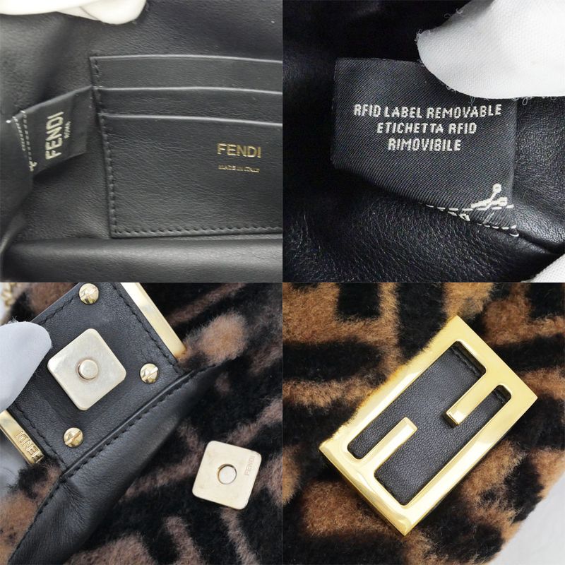 Fendi Mamma Bucket Mini Zucca Pattern Shoulder Bag Leather Fa — view 8