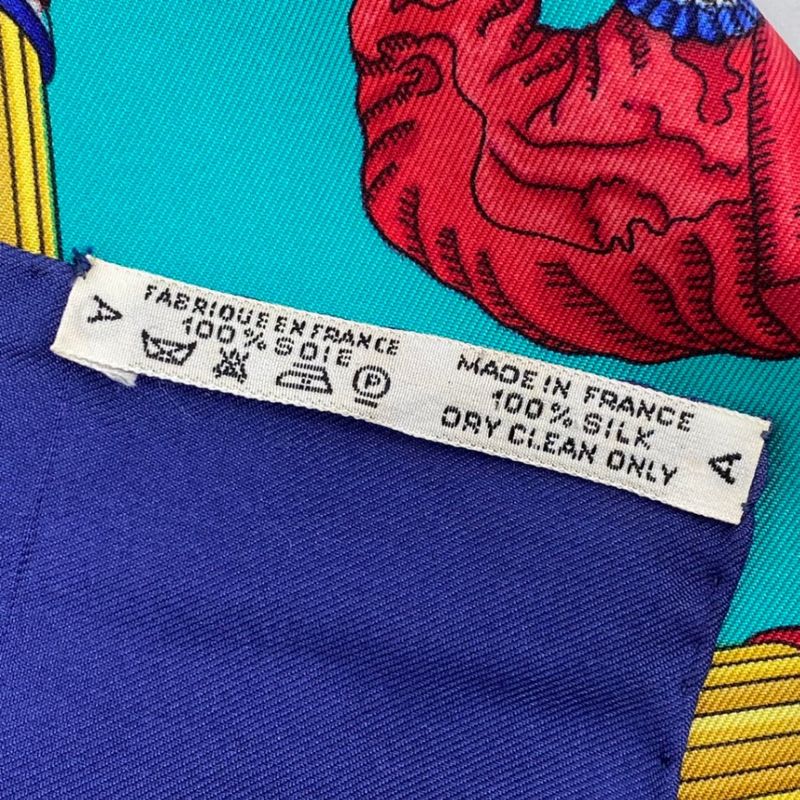 Hermes Scarf Carre 90 in Commemoration Of The French Revolution Silk Blue — view 6